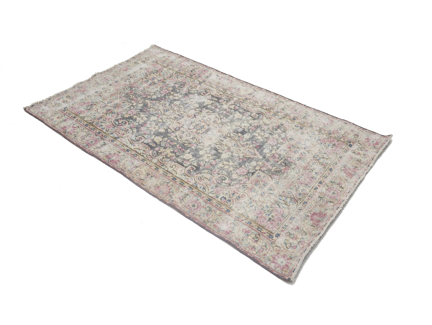 Vintage Antique Distressed Oriental Rug Brown