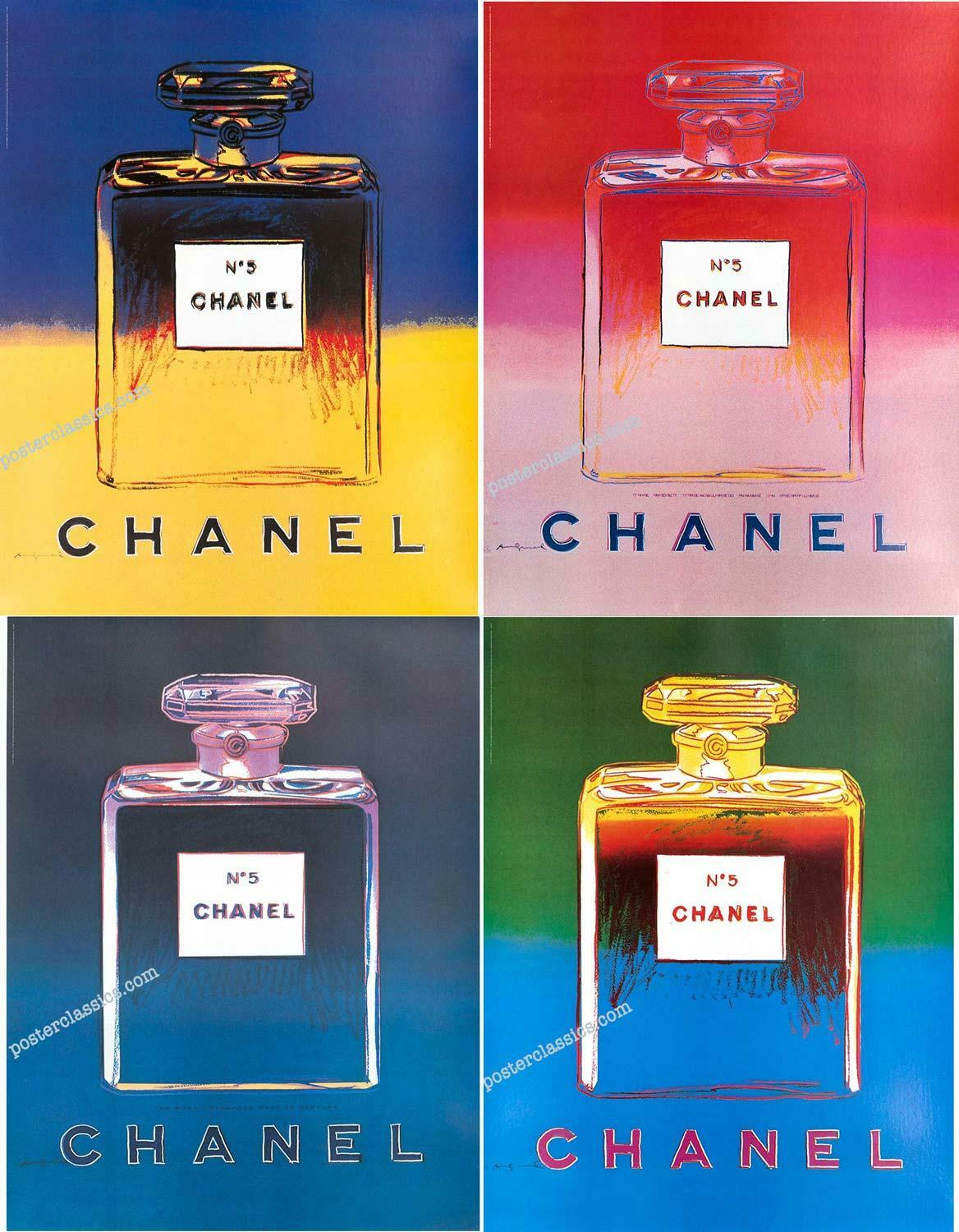 Andy Warhol Chanel N5 Original Set Of 4 Posters 22 X 29 Inches Each