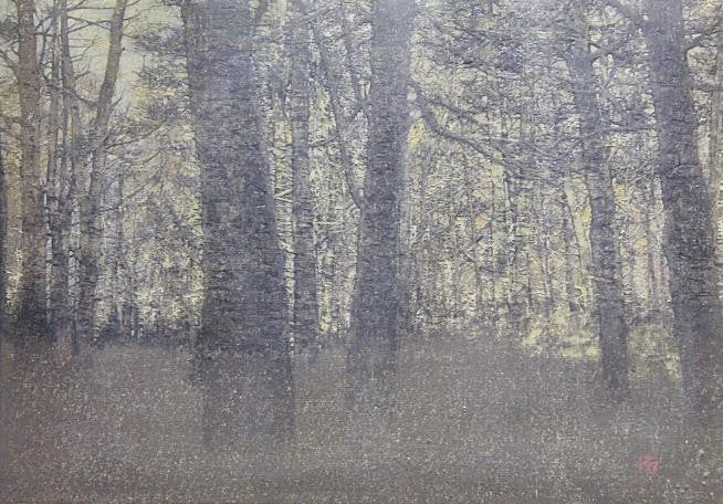 Joichi Hoshi Forest Scene 1976 Signed Woodblock Print "???" 37/99 W/ Frame