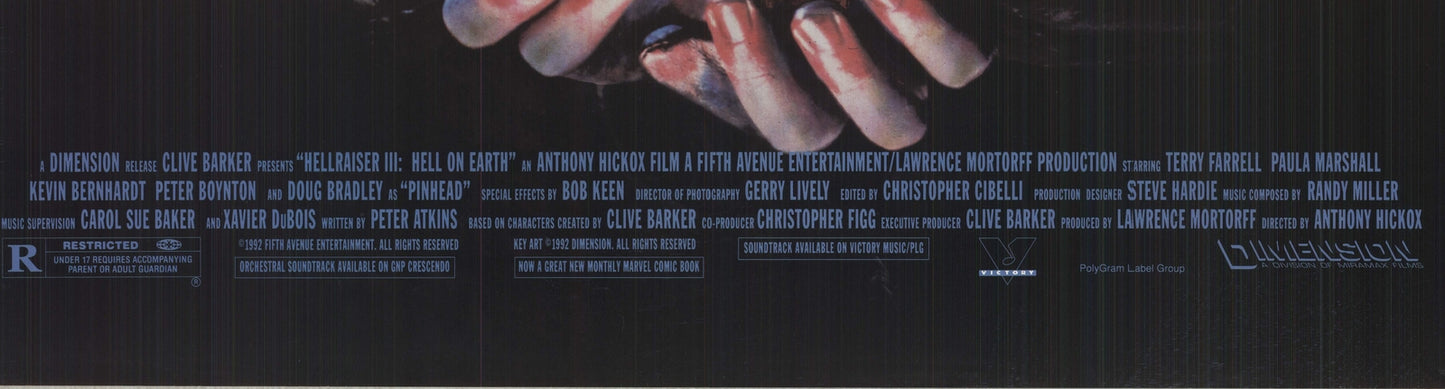 Artist Unknown Hellraiser Iii Hell On Earth " Offset Lithograph