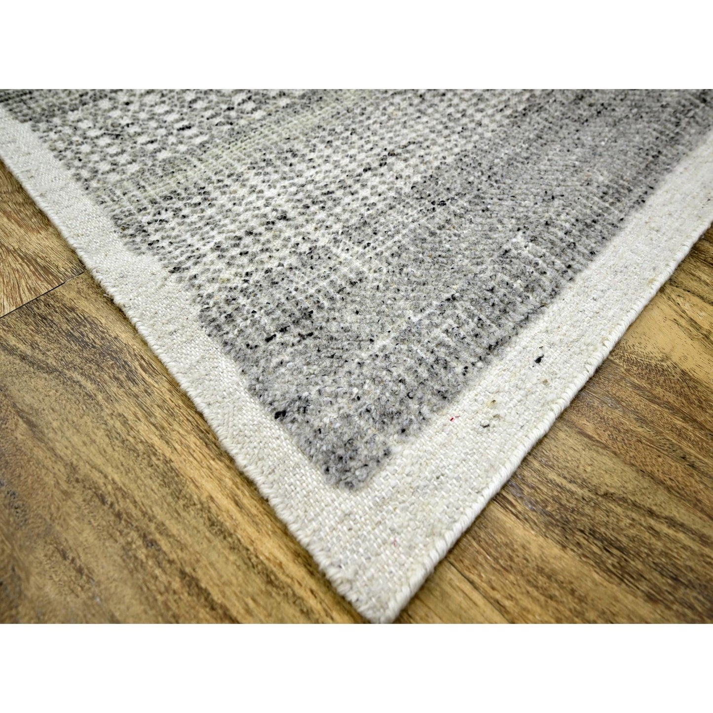 12'1"X14'10" Gray Grass Design Textured Wool Hand Knotted Xl Oriental Rug