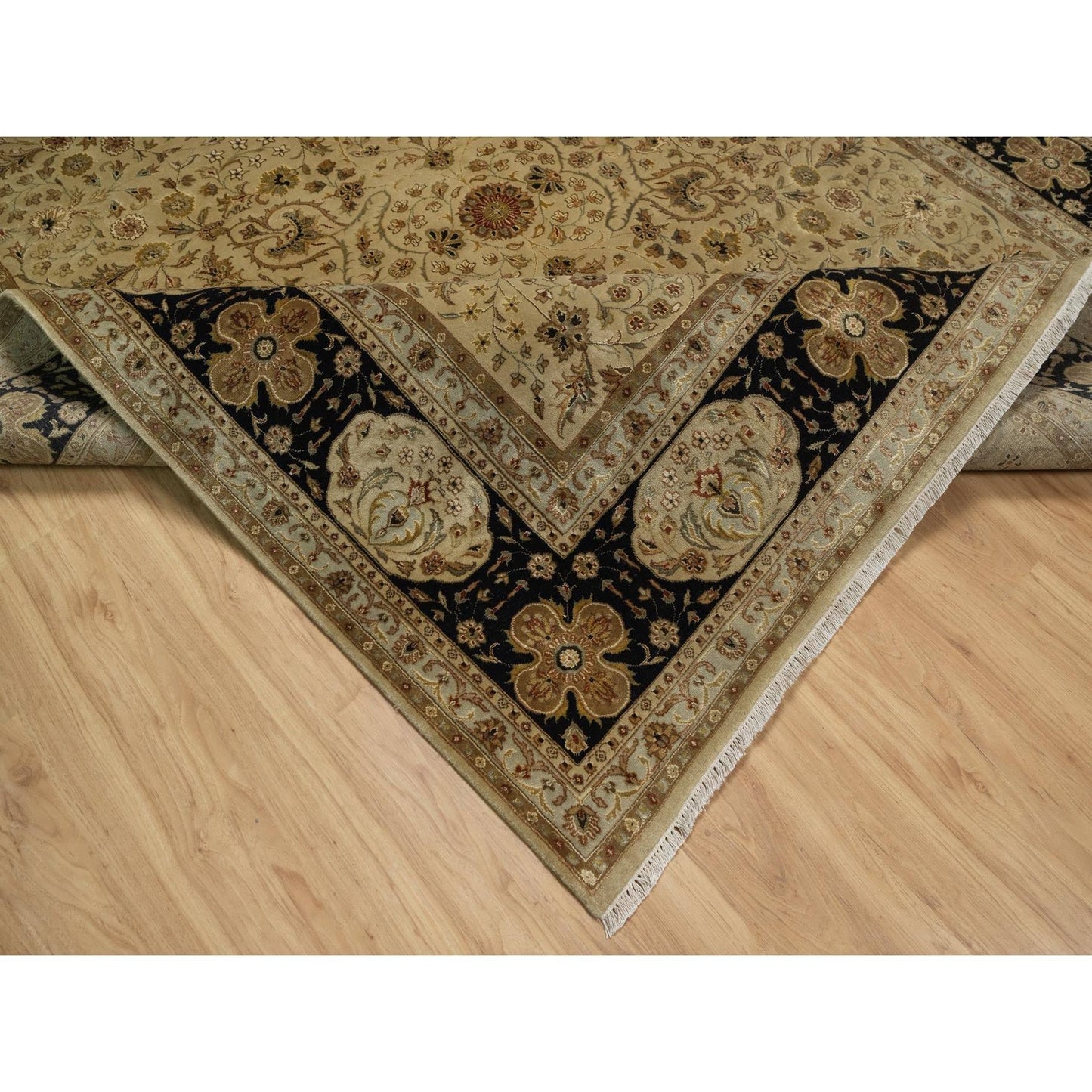 8'X10' Brown Kishoon Design New Zealand Wool With Silk Hand Knotted Rug