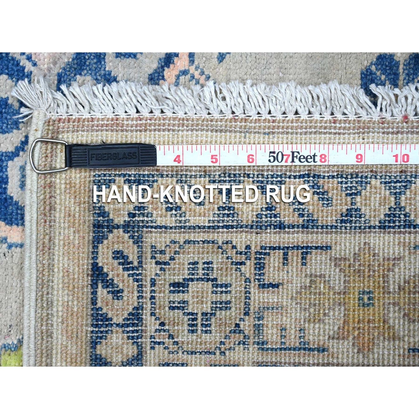 4'9"X6'9" Gray Fusion Kazak With Colorful Caucasian Design Oriental Rug