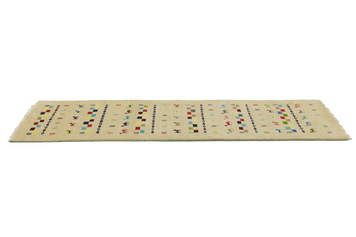 Hand-Knotted Tribal Indo-Gabbeh Pictorial Runner