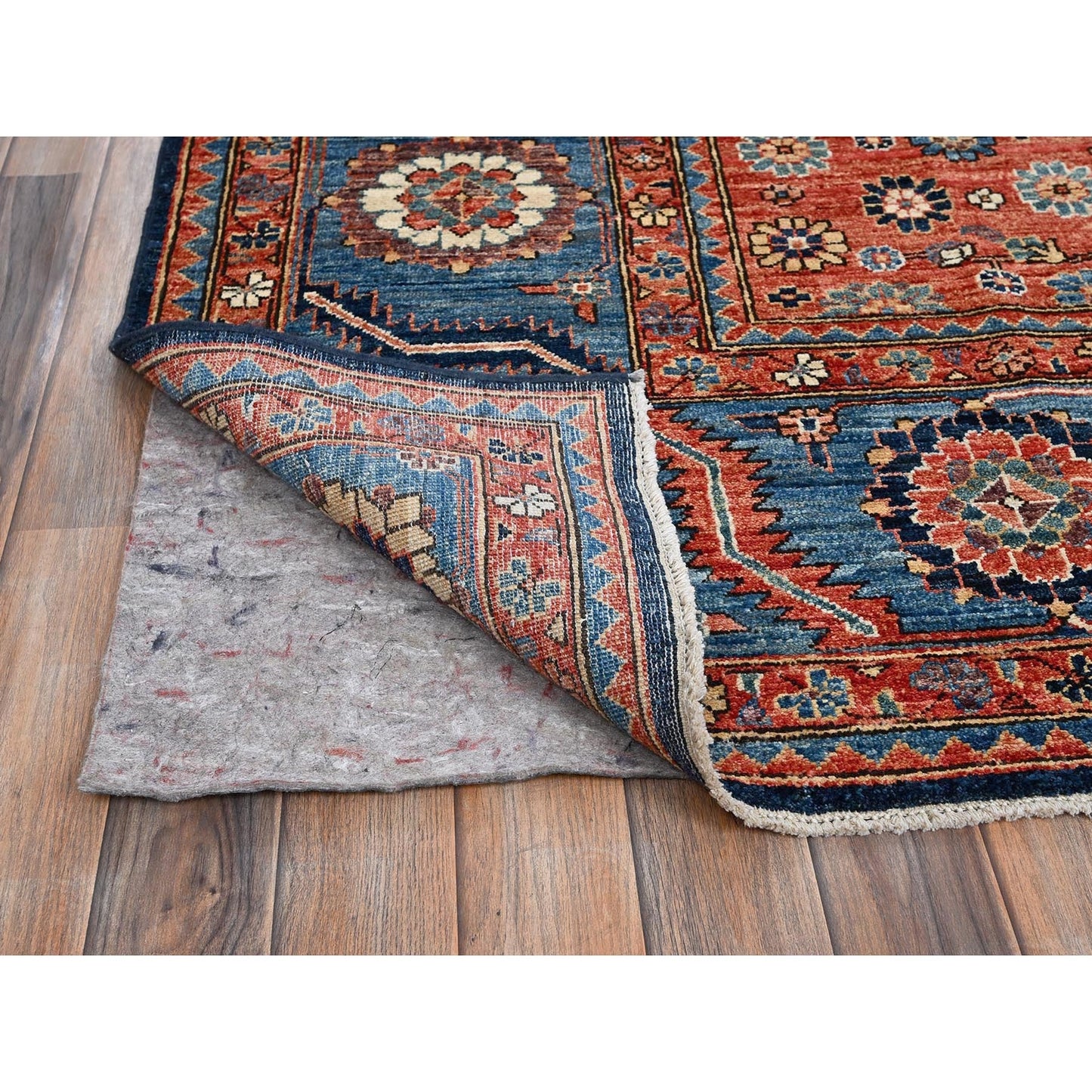 9'2"X12'1" Yale Blue Willow And Cypress Tree Design Wool Hand Knotted Rug