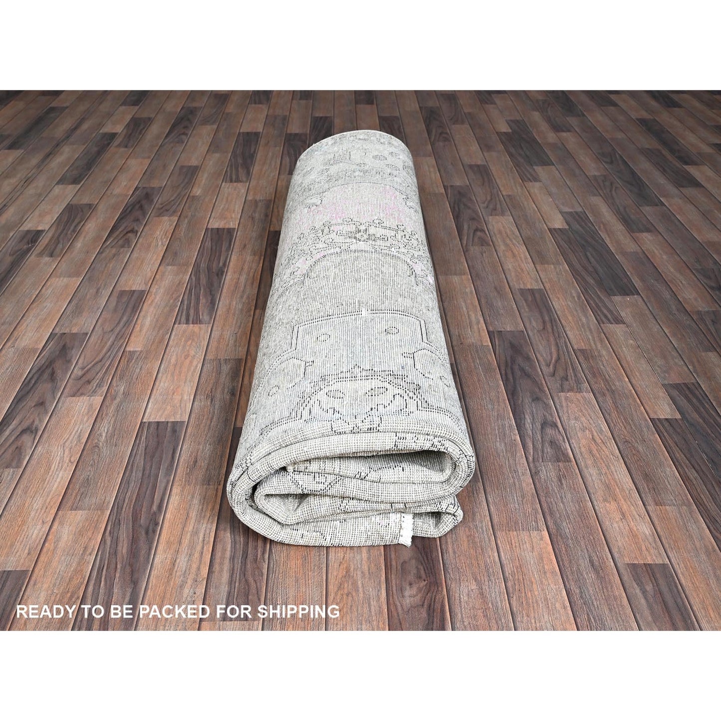 9'2"X12' Pink Painted Vintage Zoroastrian Tebraz Hand Knotted All Wool Rug