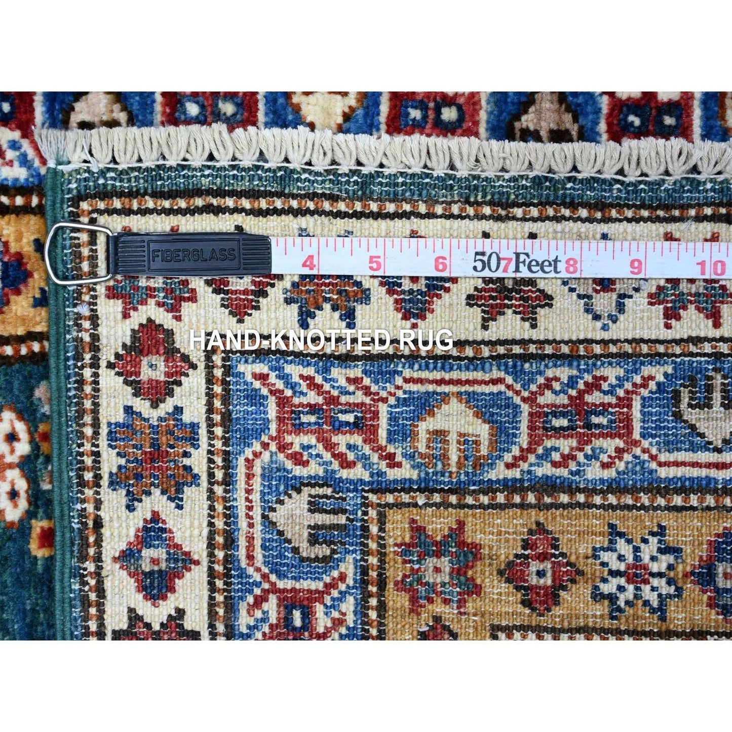 2'X5'8" Green Hand Knotted Wool Oushak Willow And Cypress Tree Runner Rug