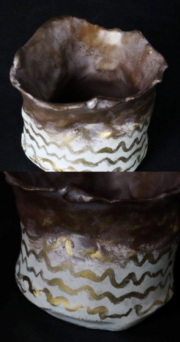 Masuo Ikeda Bronze Vase Japanese Art Signed