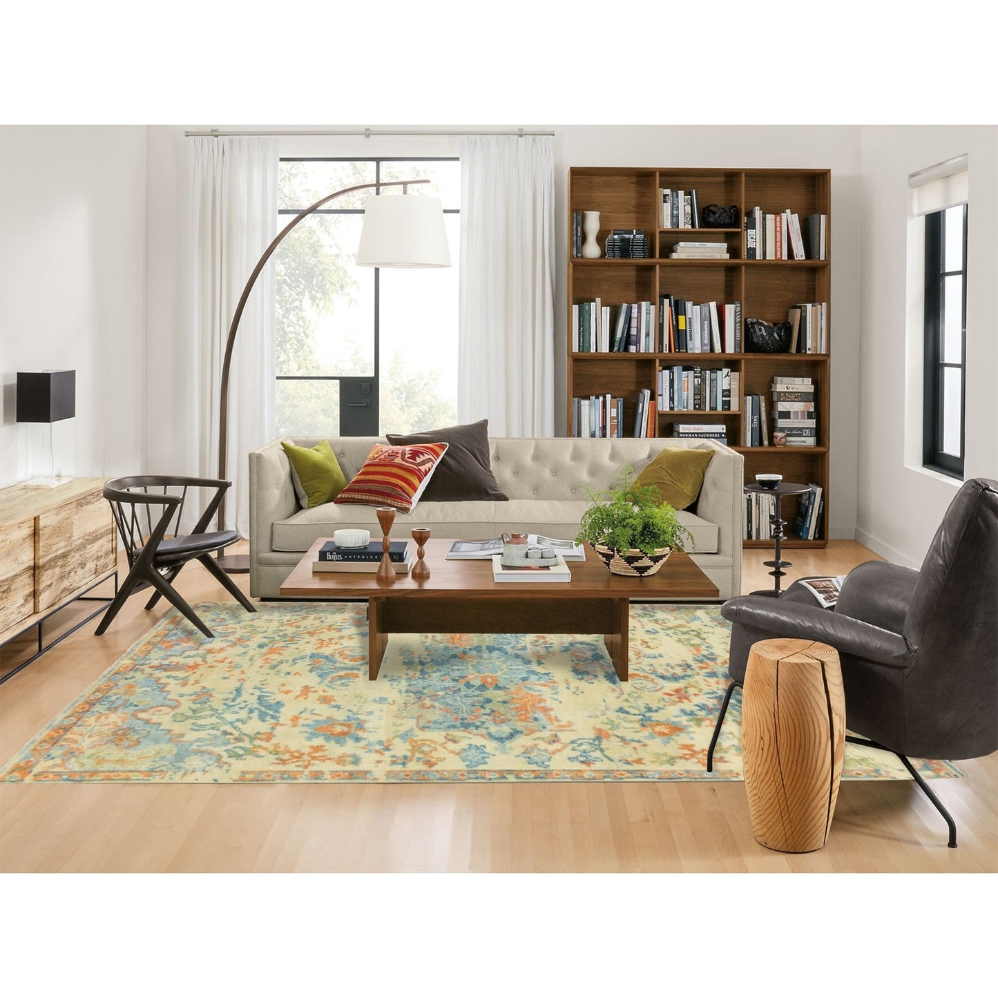 5'9"X9' Broken Heris Design Supple Collection Pure Wool Hand Knotted Rug