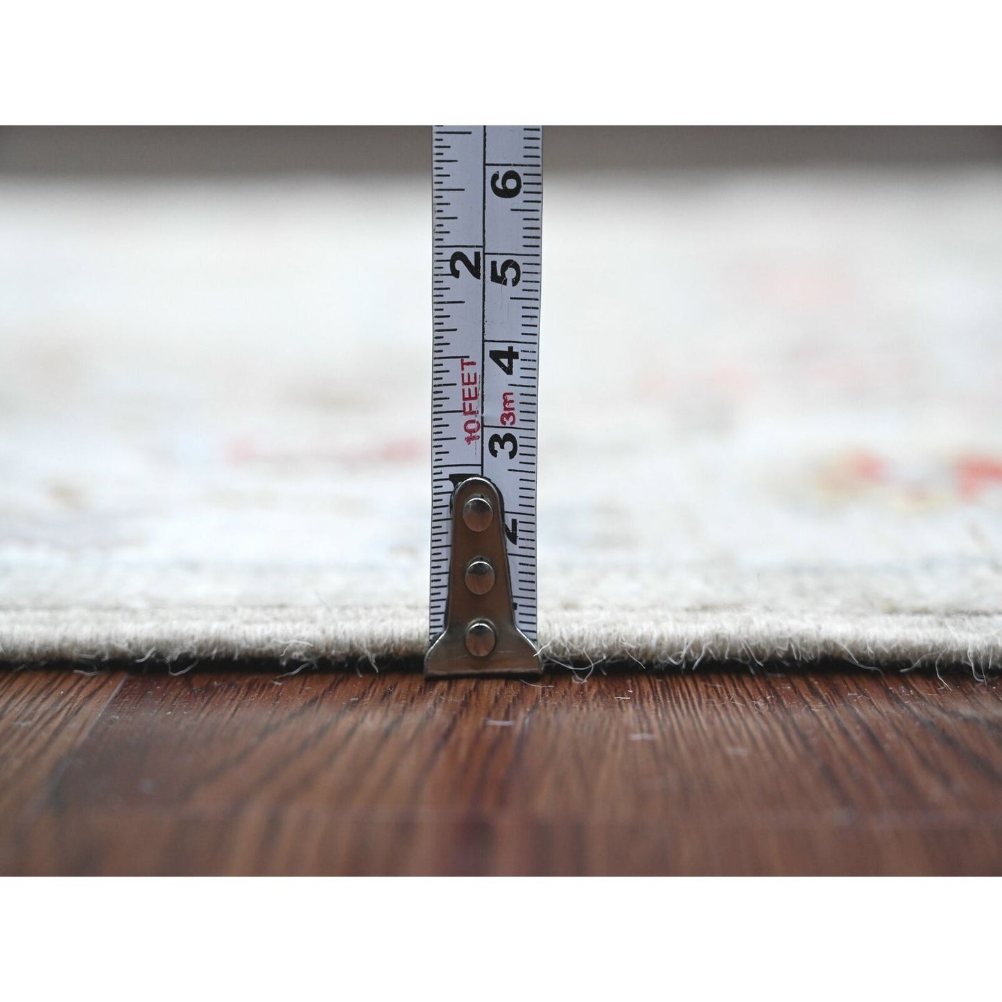3'X10'6" Gray Afghan Angora Oushak Hand Knotted 100% Wool Runner Rug