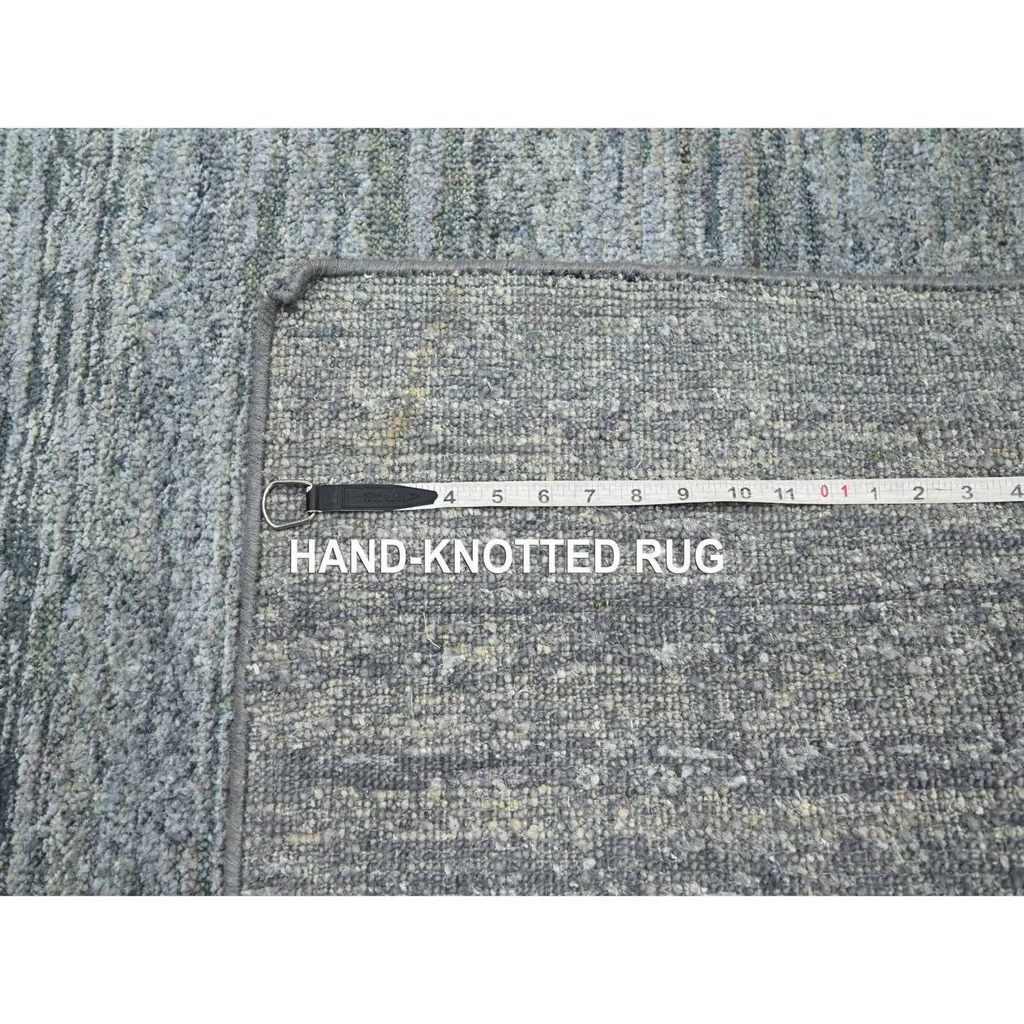 3'10"X6'1" Spanish Gray Plain Design Hand Knotted Pure Silk Oriental Rug