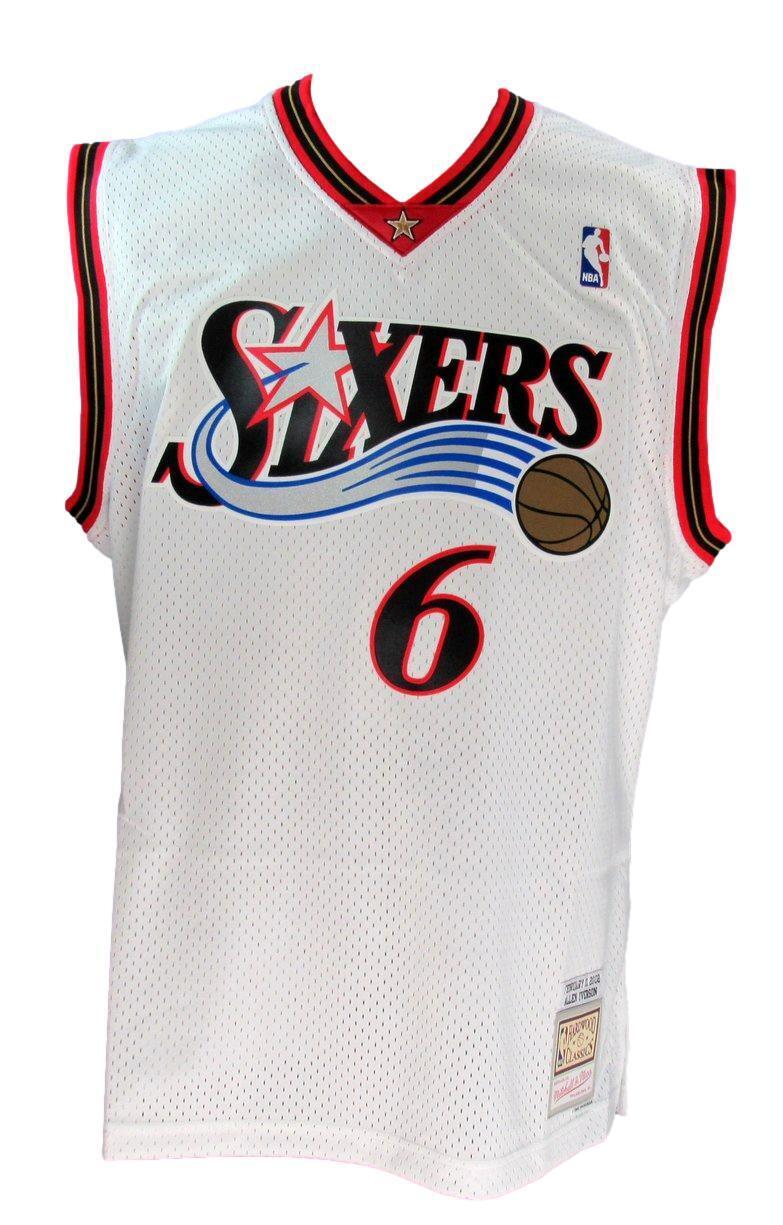 Allen Iverson Hof Autographed Black Mitchell &