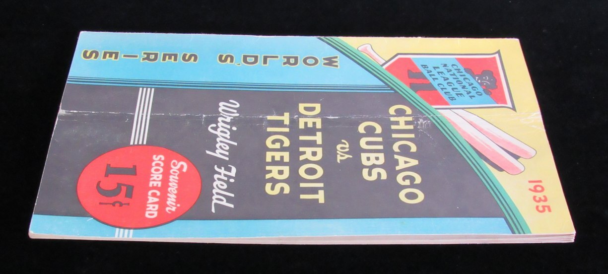 1935 World Series Scorecard Chicago Cubs Vs.