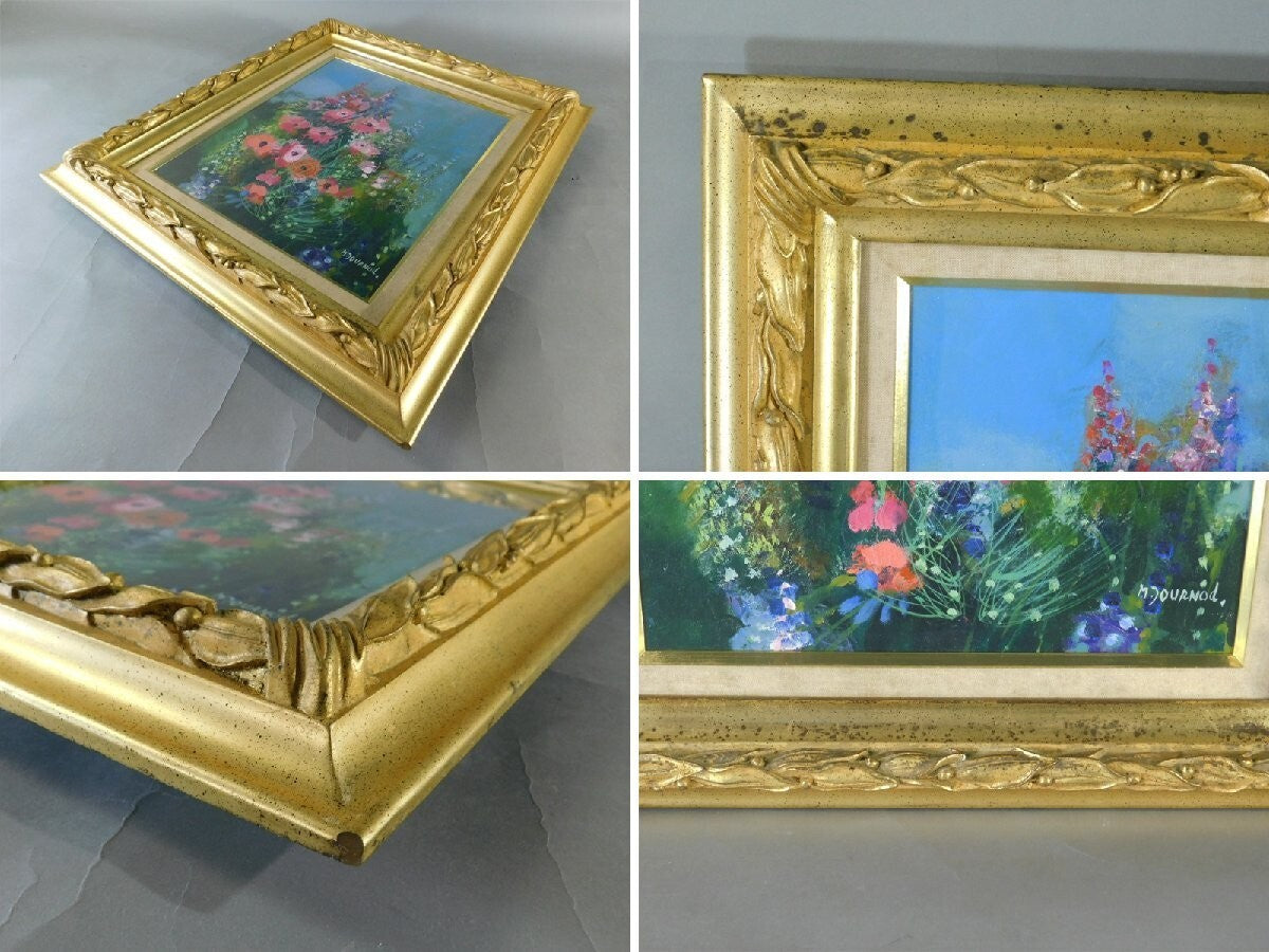 Monique Journod Frence Original Painting Oil On Canvas Signed Framed Still Life