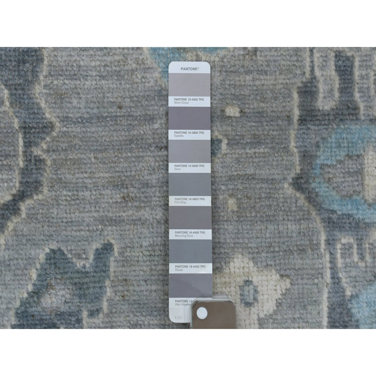 8'X9'10" Wool Hand Knotted Gunmetal Gray Afghan Angora Oushak Rug