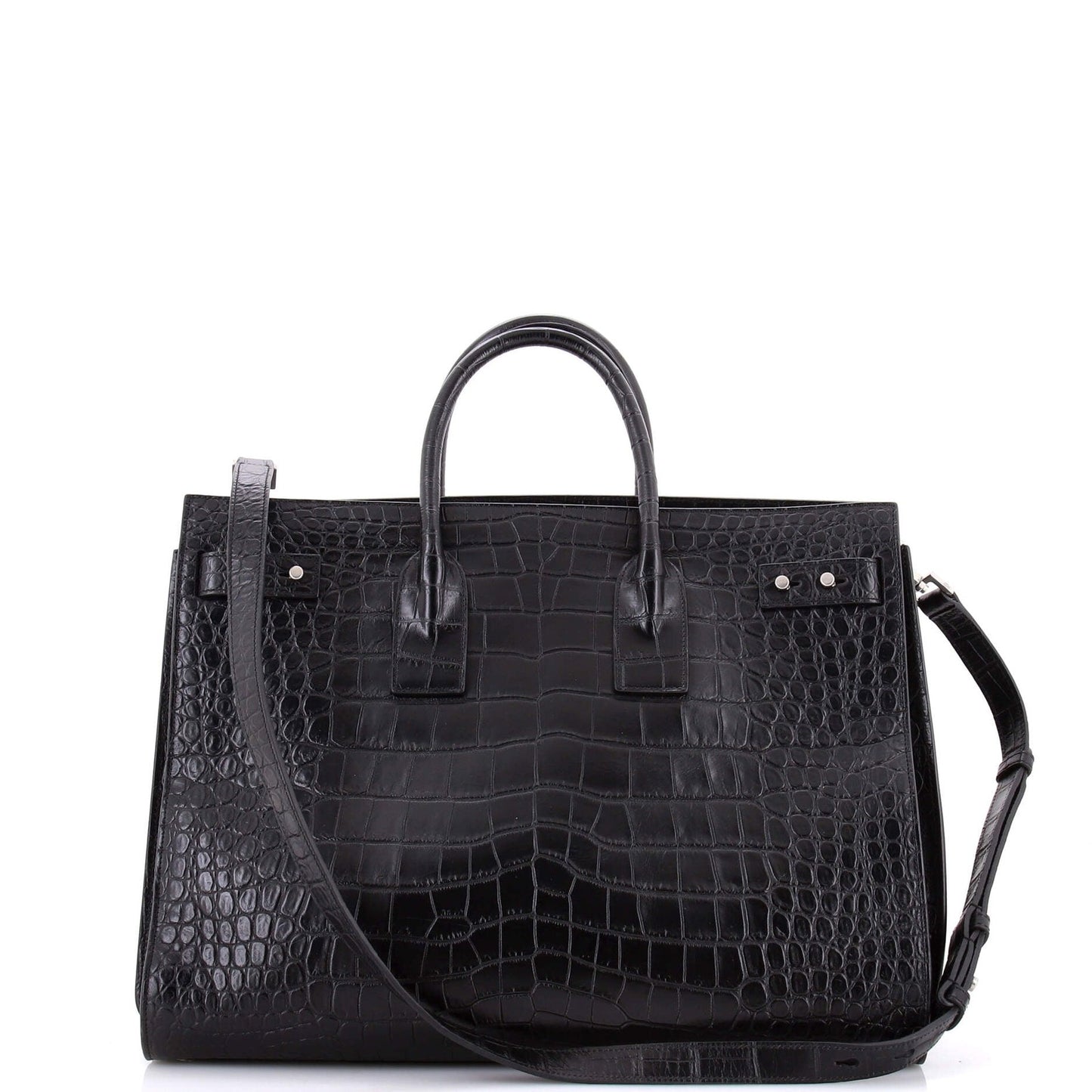Saint Laurent Sac De Jour Souple Bag Crocodile Embossed Leather Large