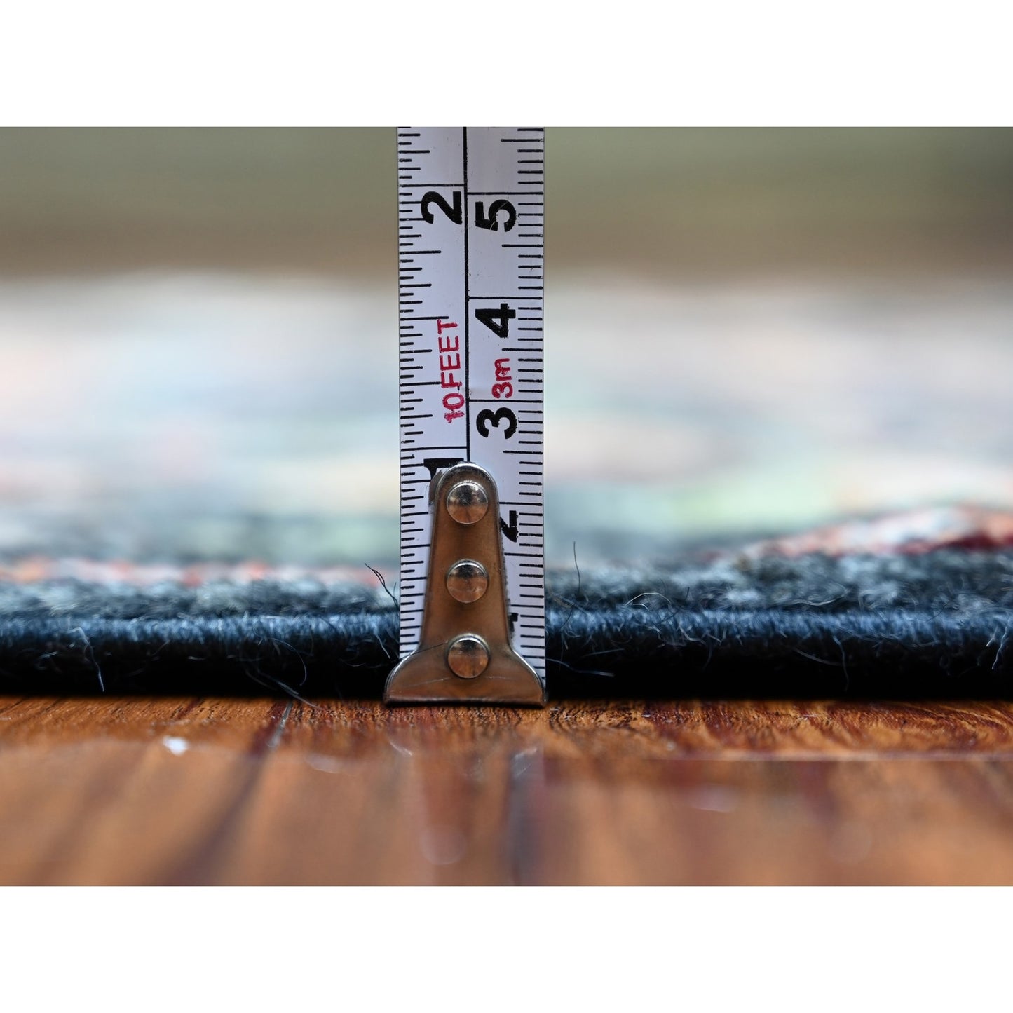 2'9"X9'9" True Black Wool Hand Knotted Afghan Angora Oushak Runner Rug
