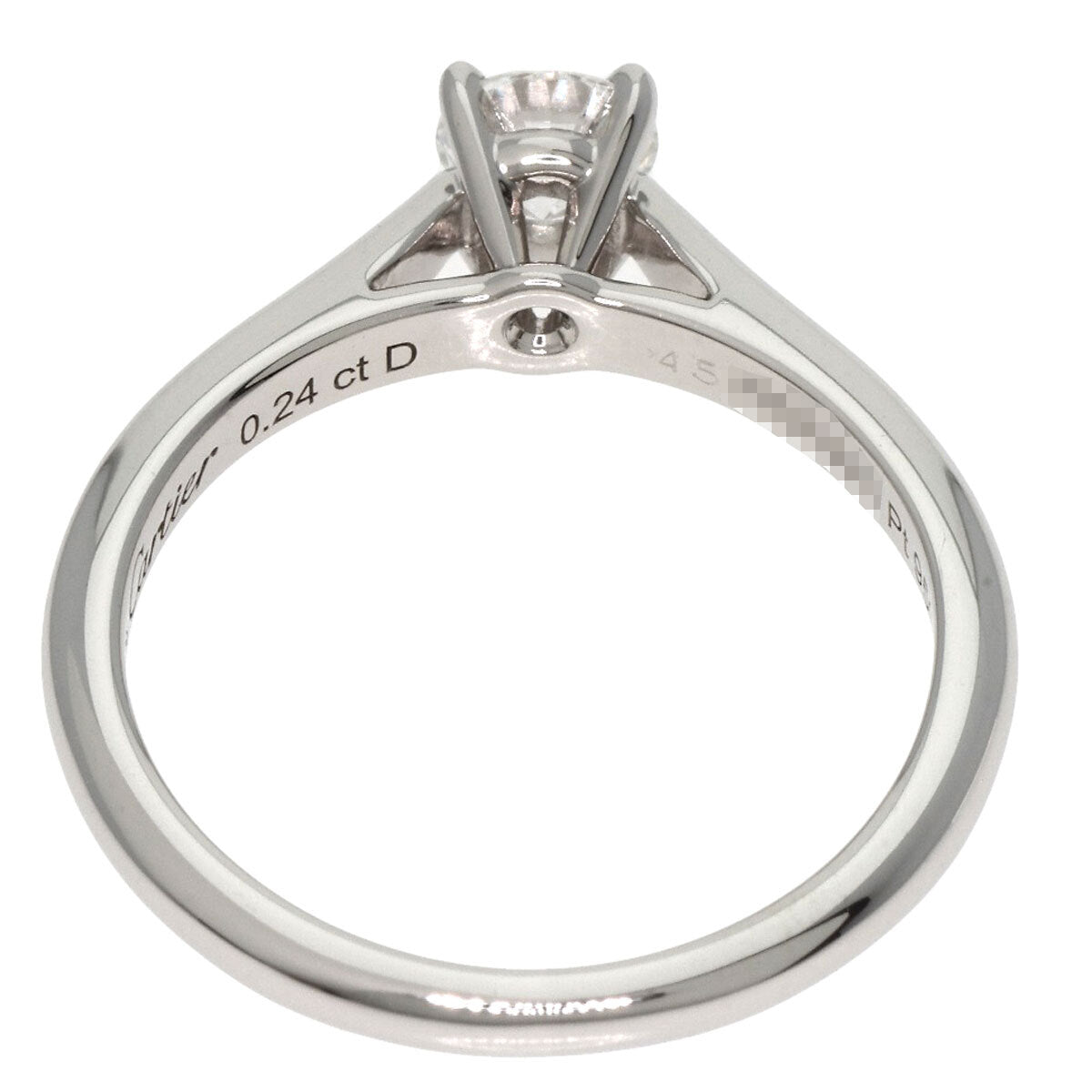 CARTIER Ring Solitaire Diamond #45 Platinum