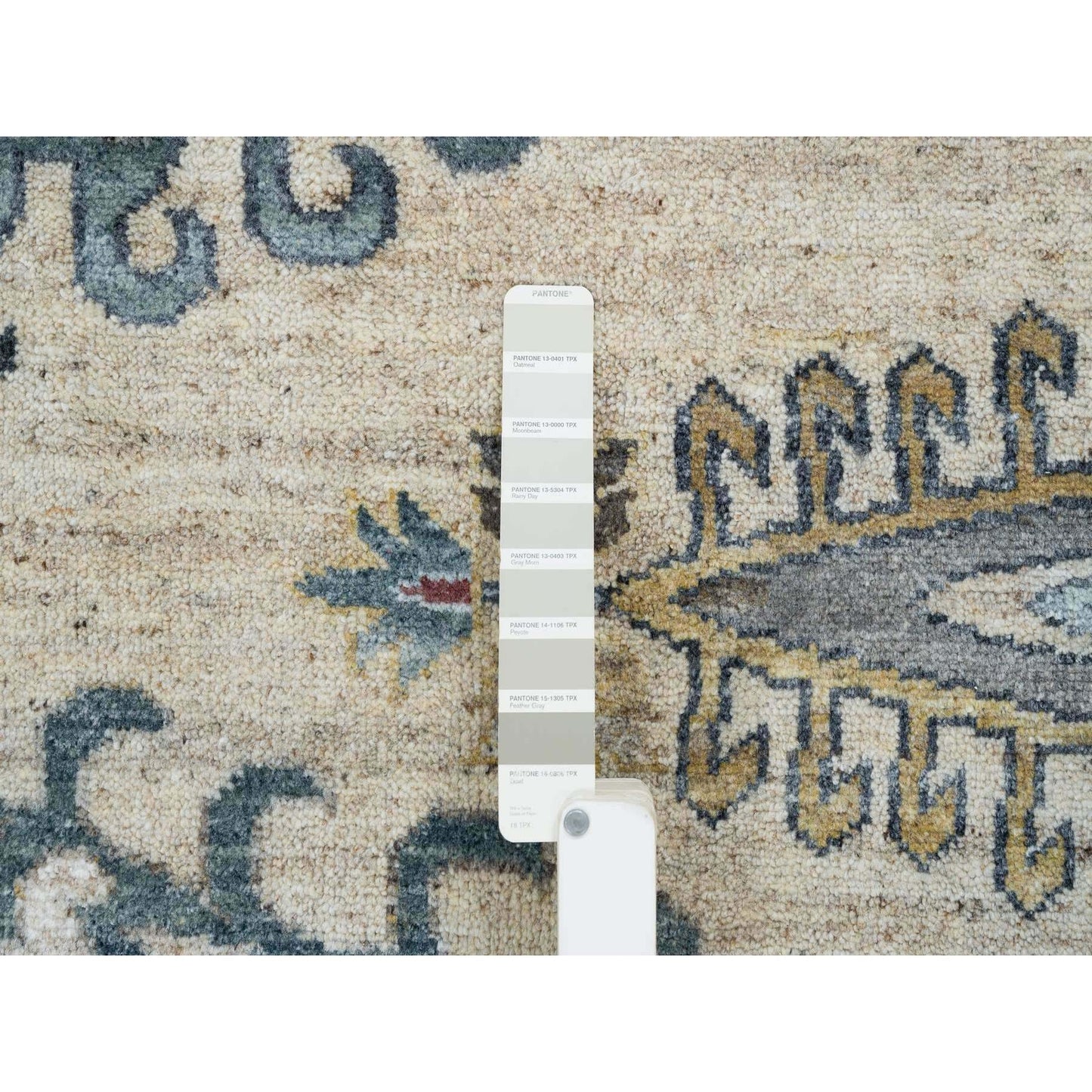 10'X14' Ivory Hand Knotted Reimagined Viss Design 100% Wool Oriental Rug
