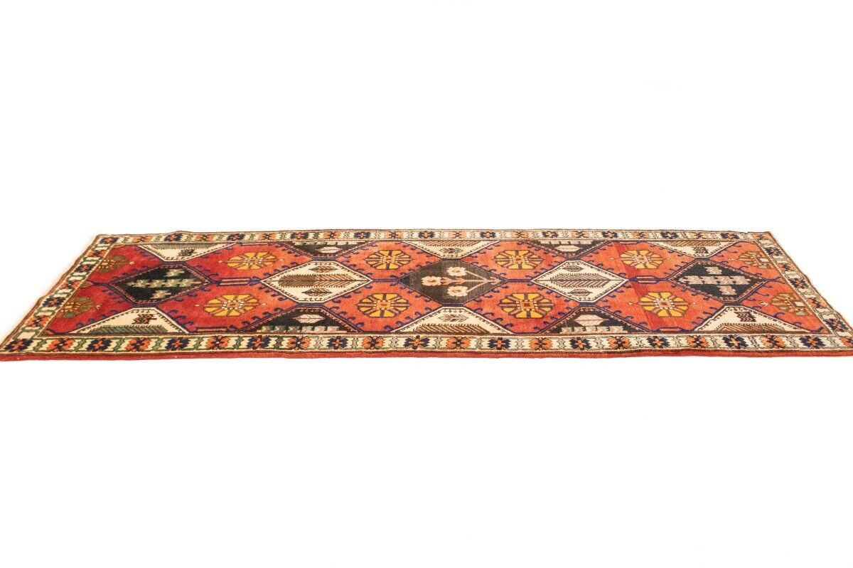 Handmade Vintage Rusty Red Oriental Runner Rug