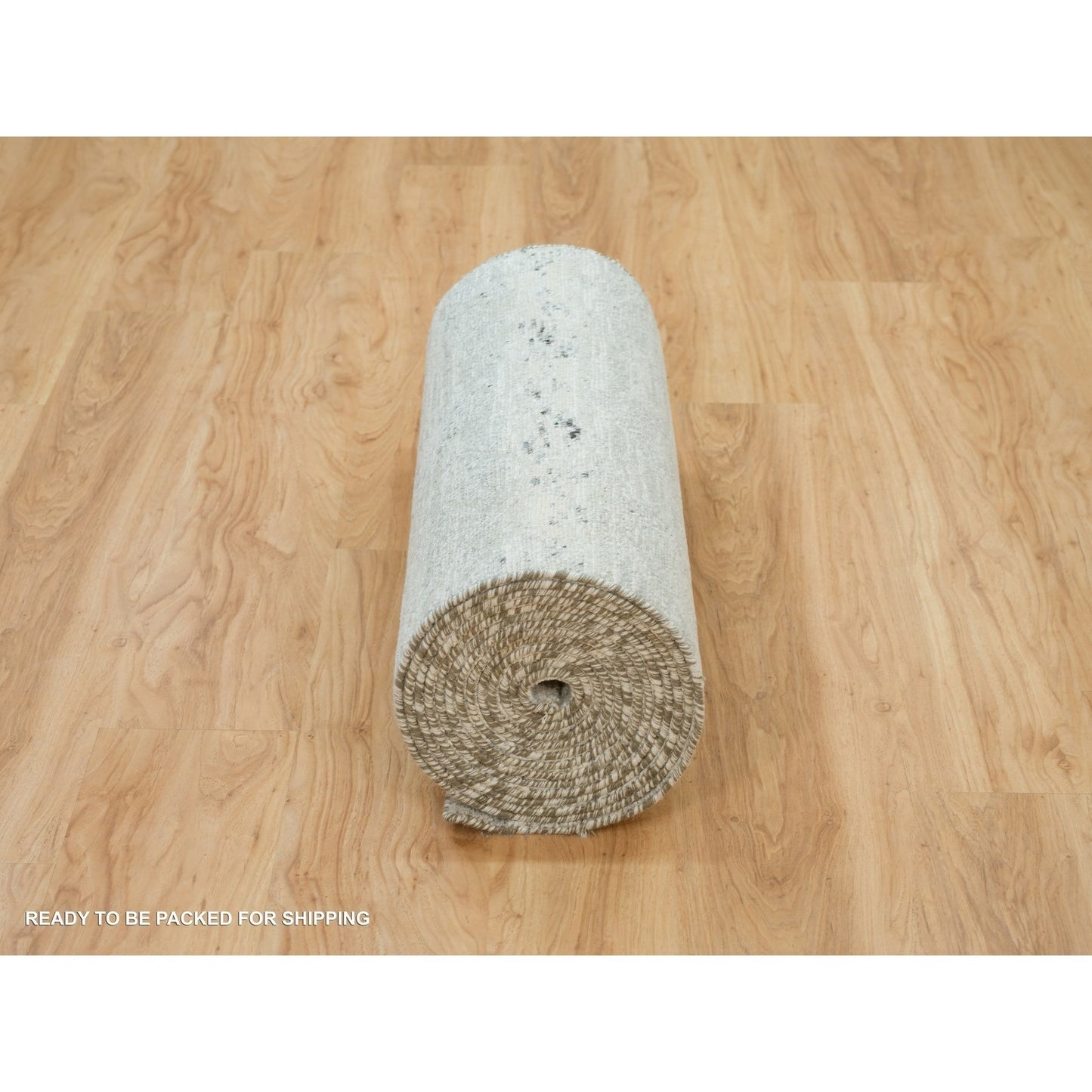 2'7"X22' Gray Modern Design Hand Spun Wool Hand Knotted Xl Runner Rug
