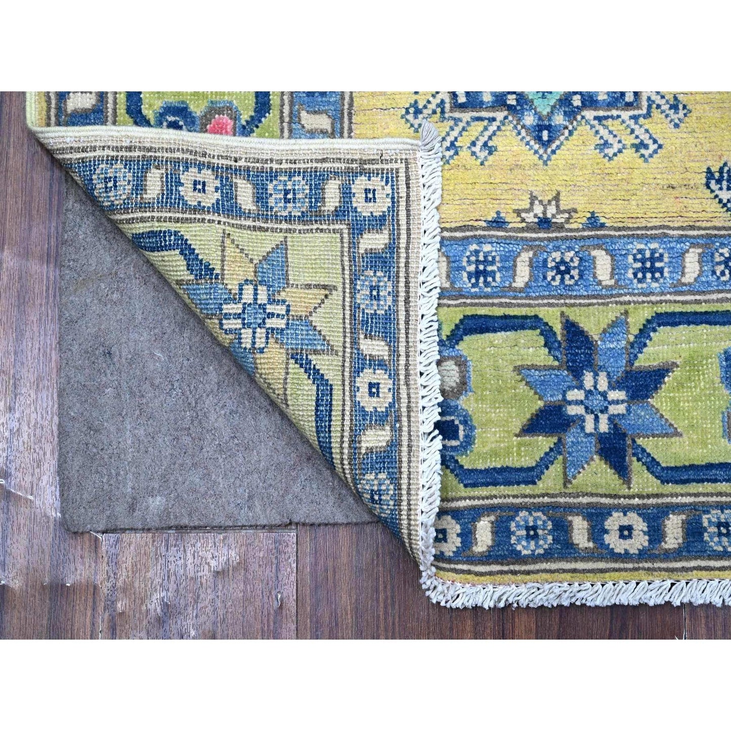 5'X6'9" Old Gold All Natural Wool Fusion Kazak Hand Knotted Oriental Rug