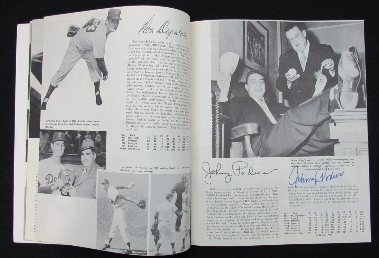1958 Dodgers Signed/Auto (26) Yearbook Koufax