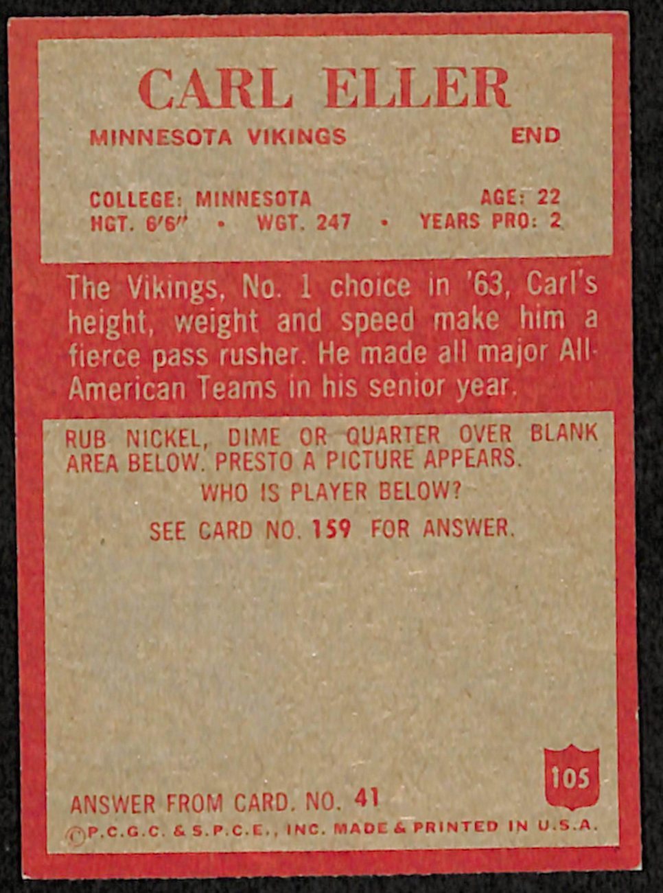 11965 Philadelphia Football Vikings Team Set (13/14) Cards Carl Eller Rc 189255
