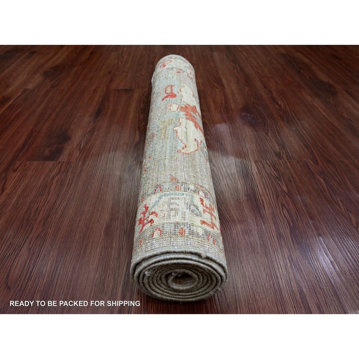 2'7"X7'7" Gray Heris With Dragon Design Pure Wool Hand Knotted Runner Rug