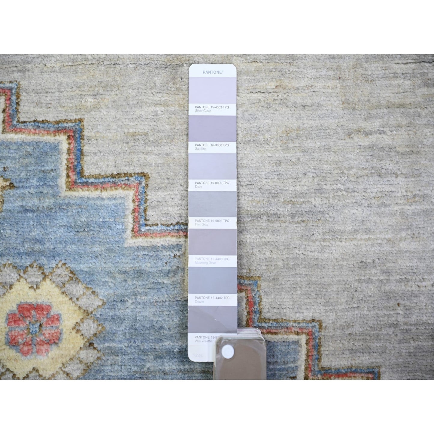 10'1"X13' Abalone Gray Natural Wool Hand Knotted Finer Peshawar Rug