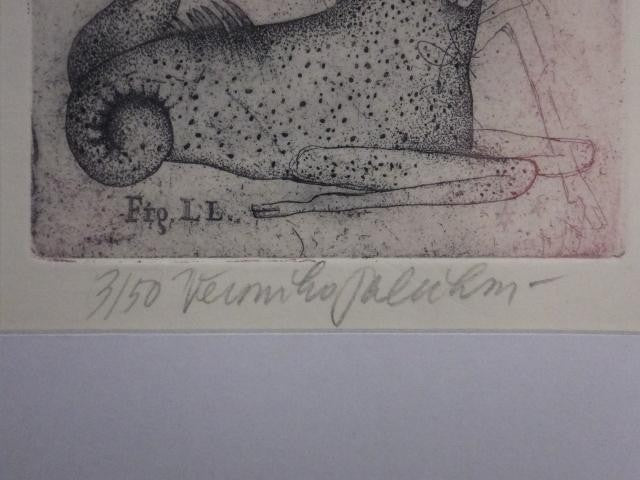 Veronika Paleckova "Capricornus" Signed Etching Limited 50 Zodiac Czech Art
