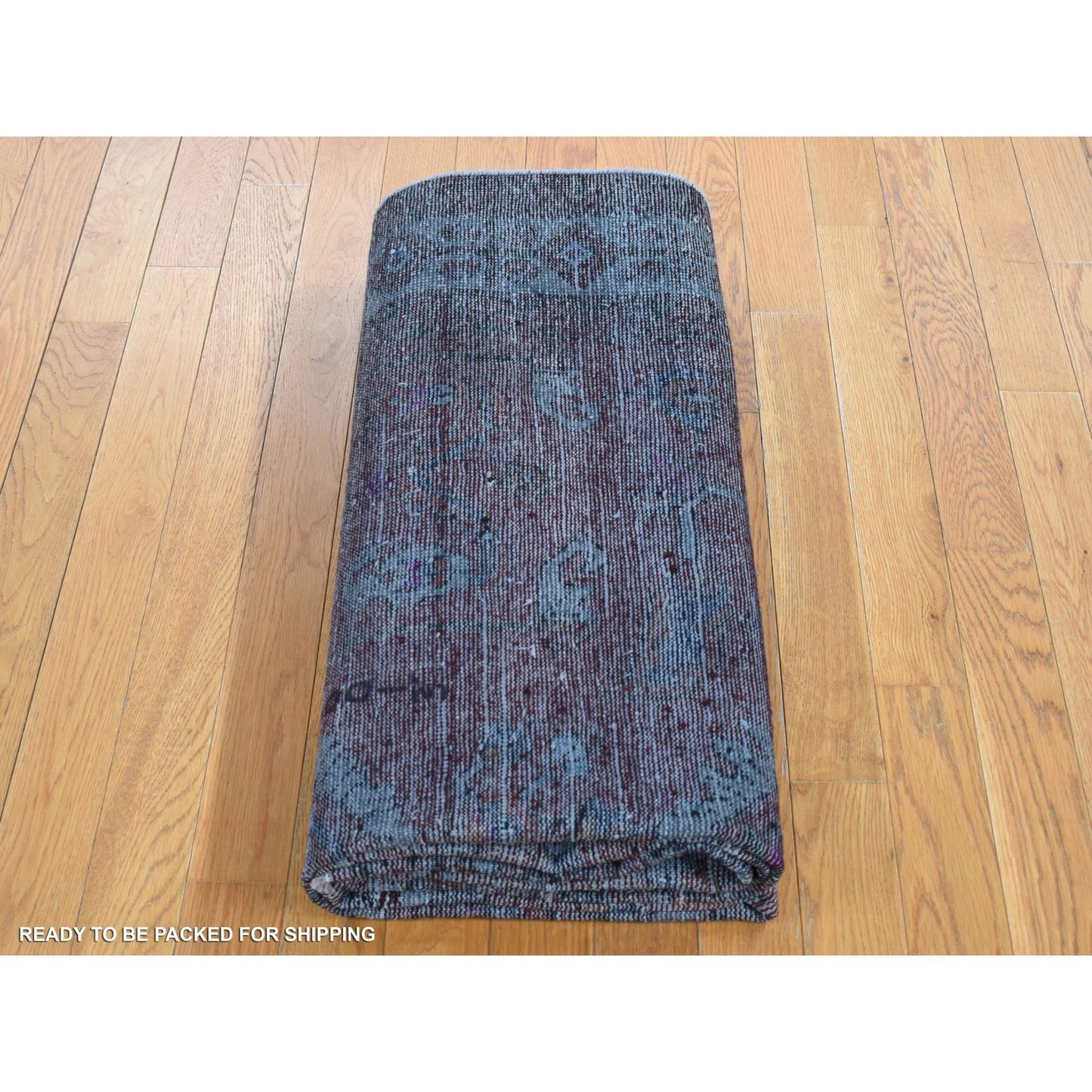 5'4"X9'5" Red Overdyed Dark Baktiarjoon Handmade Wool Wide And Long Rug