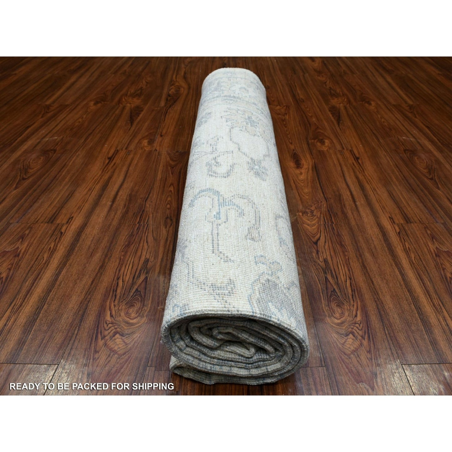 8'1"X9'8"Gray Afghan Angora Oushak Hand Knotted Natural Wool Oriental Rug