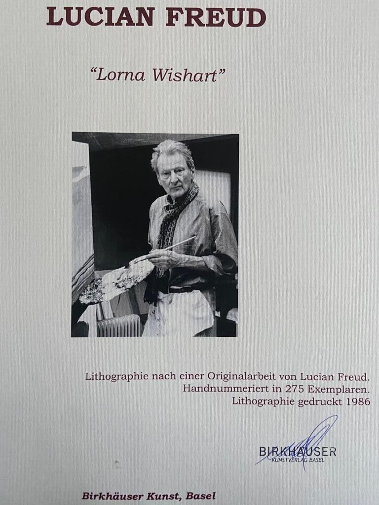 Lucian Freud Lithograph Coa Signed Numbered