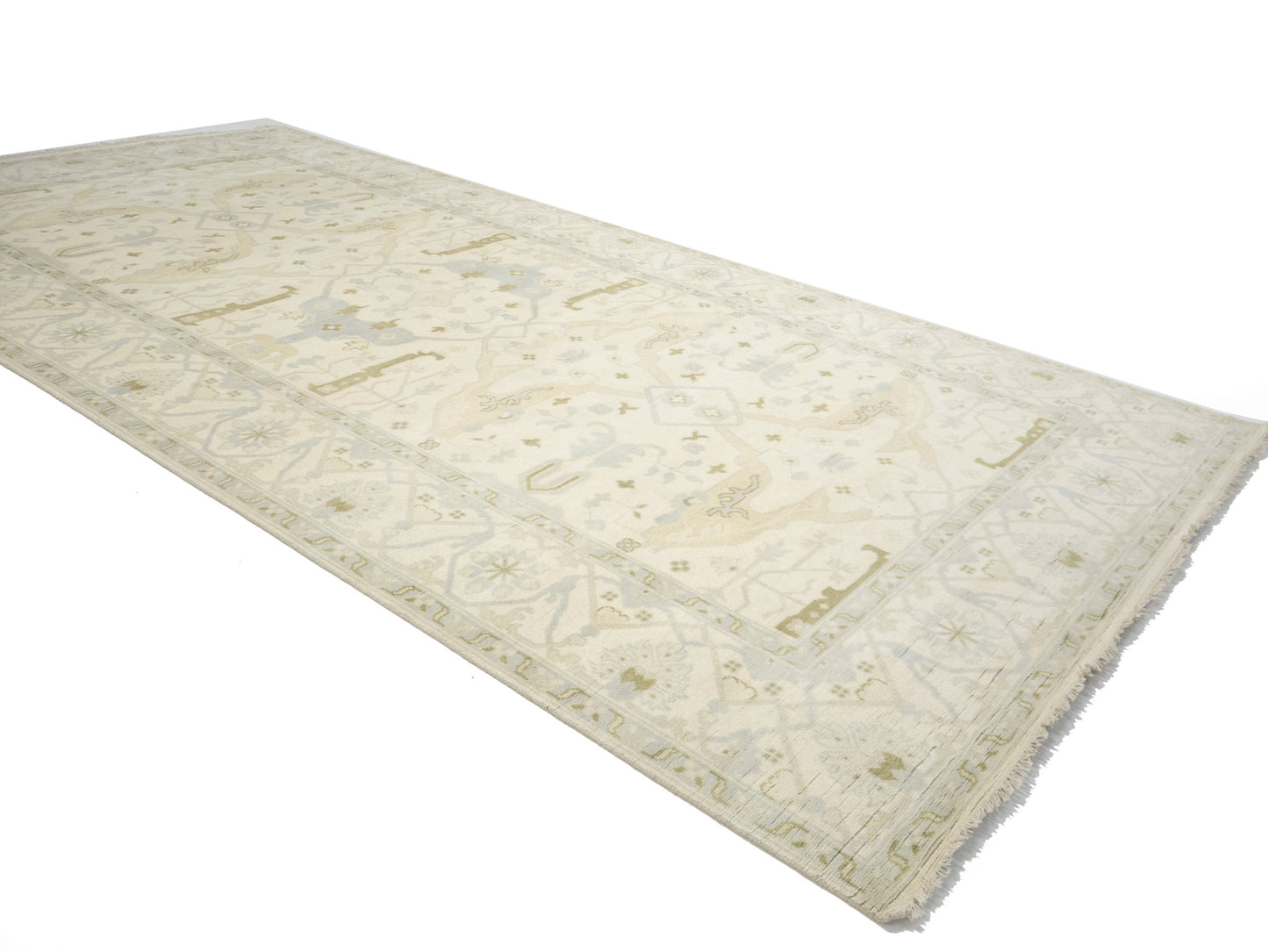 Handmade Extra Large Oushak Oriental Rug Muted