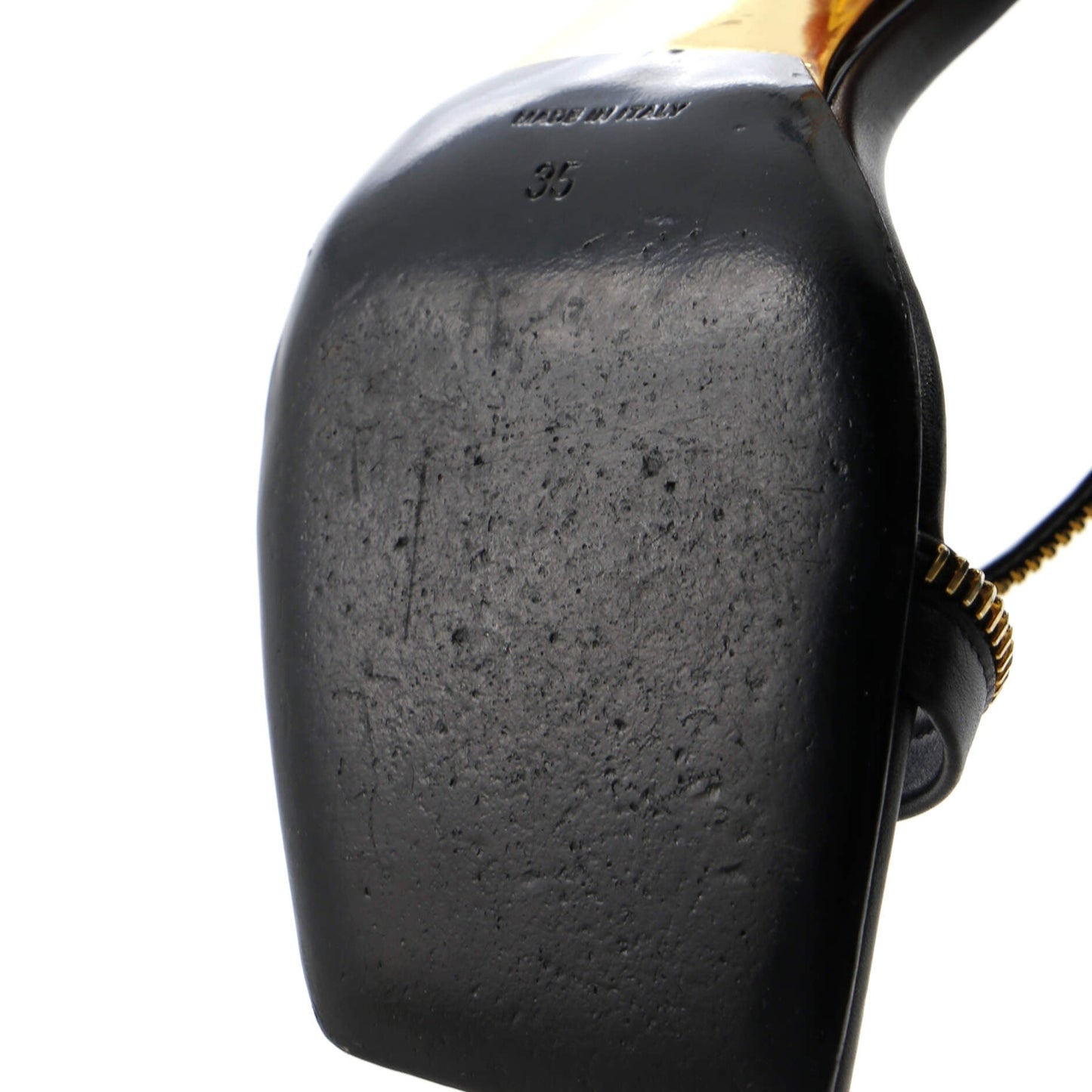 Versace Women'S Safety Pin Zipper Slingback Sandals Leather