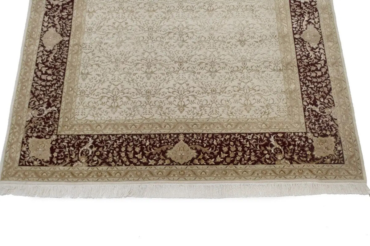 7X10 Ft Hand-Knotted Wool & Silk Oriental Rug 400