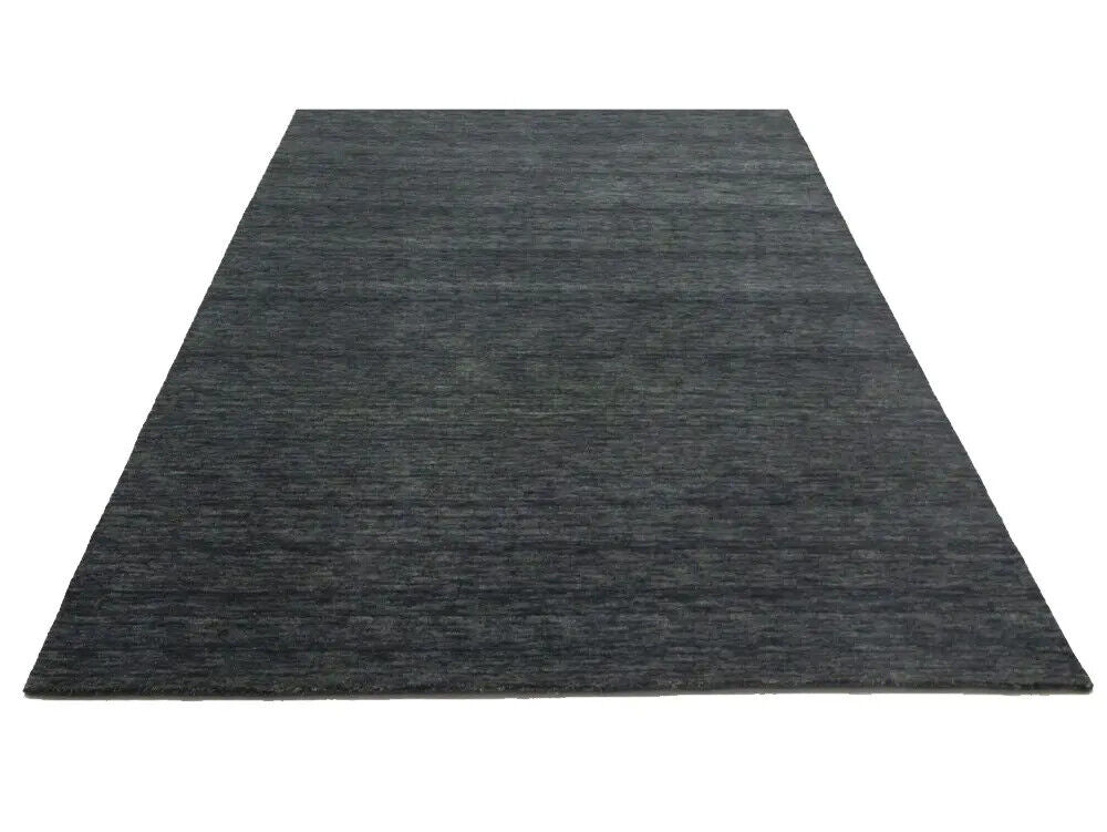 Solid Charcoal Hand-Loomed 6X9 Gabbeh Wool Rug