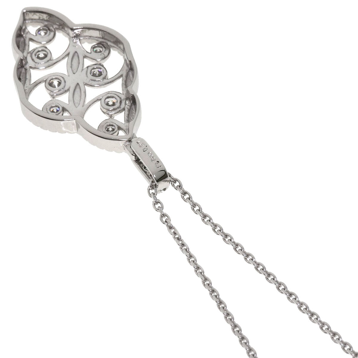 0.27Ct Diamond Necklace Platinum Pt900 Pt850 5.2G