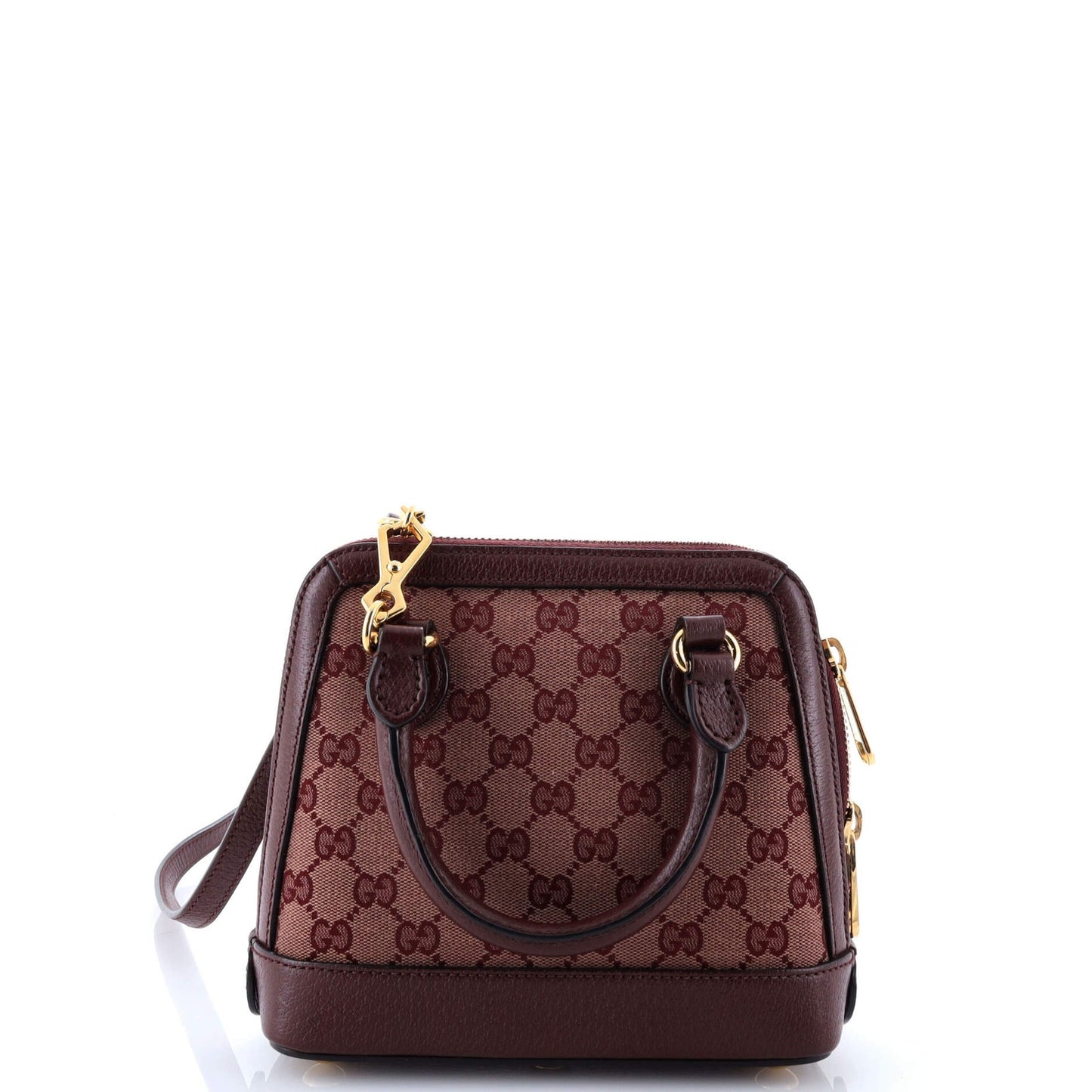 Gucci Horsebit 1955 Top Handle Bag Gg Canvas With Leather Mini