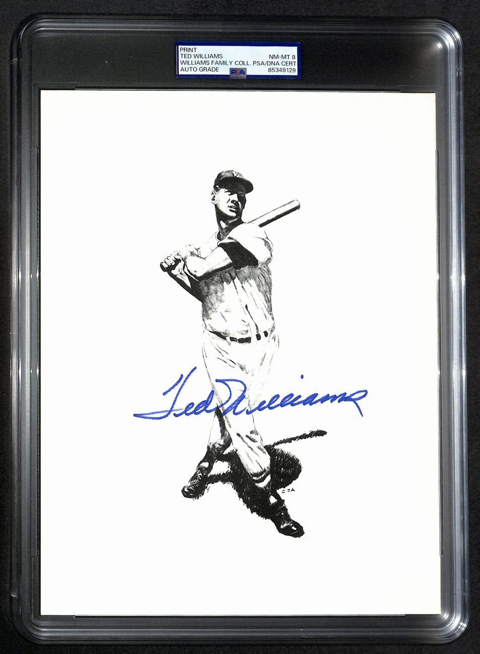 Ted Williams Signed/Auto 8X10 Photo/Print Red Sox