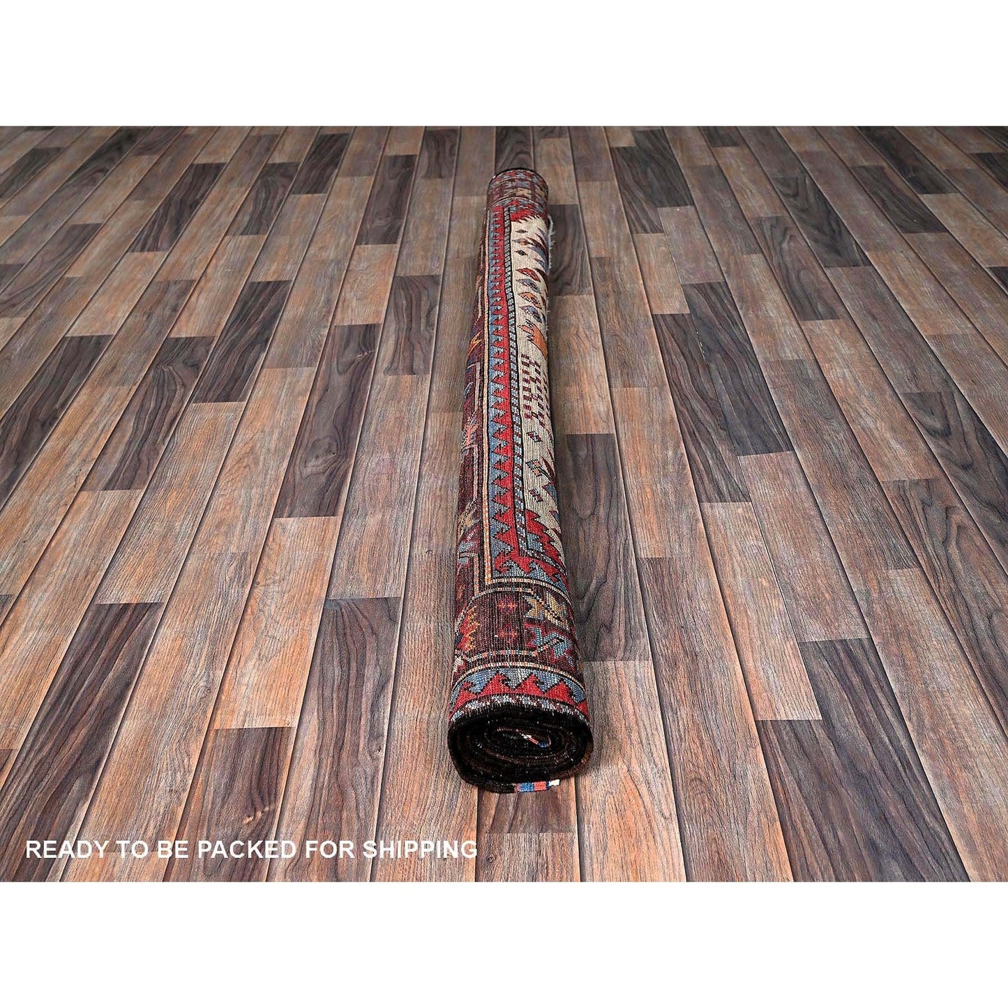 5'2"X6'8" Ivory Afghan Caucasian Design Revival Hand Knotted Soft Wool Rug