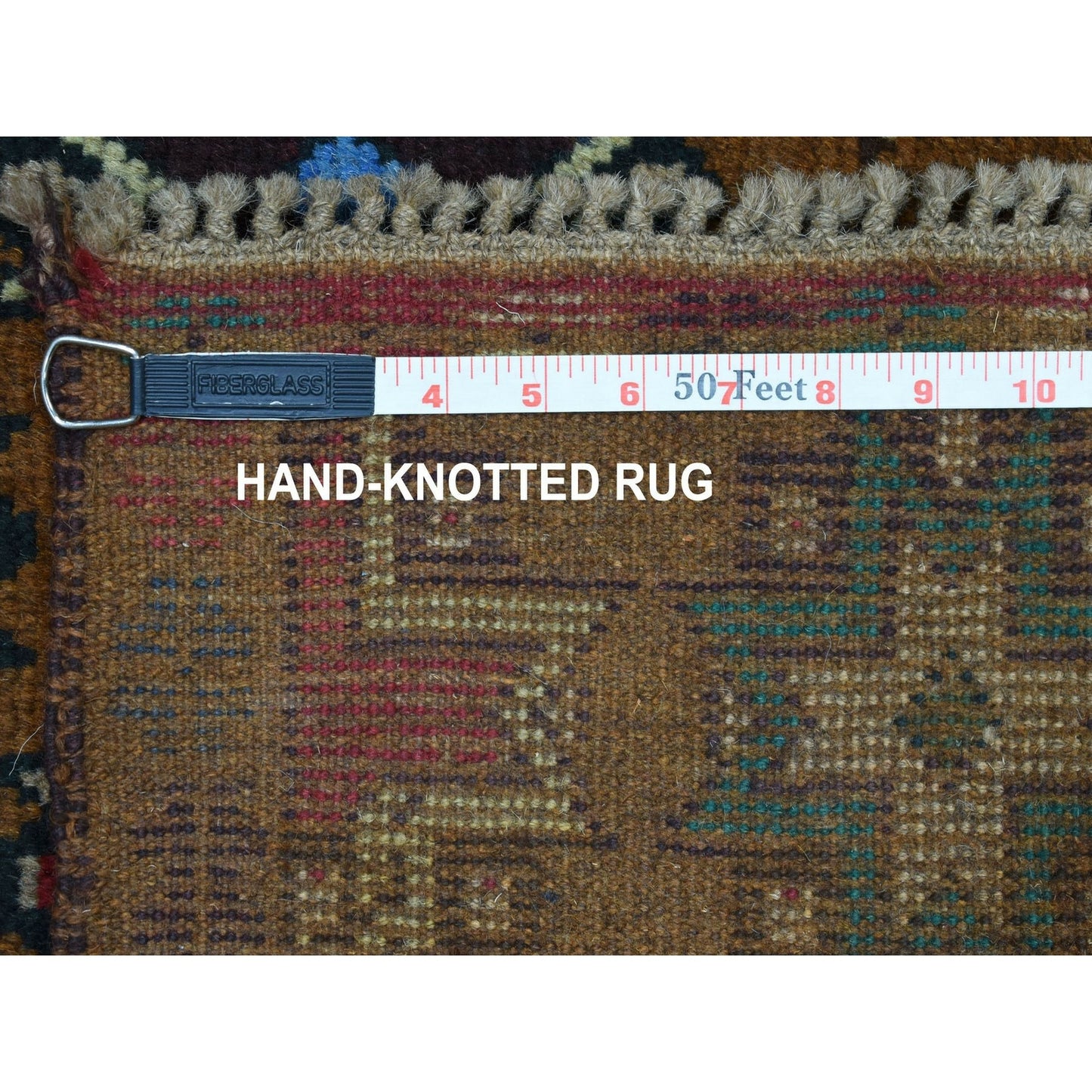 4'1"X6'1" Hand Made Tribal Design Pure Wool Colorful Afghan Village Rug