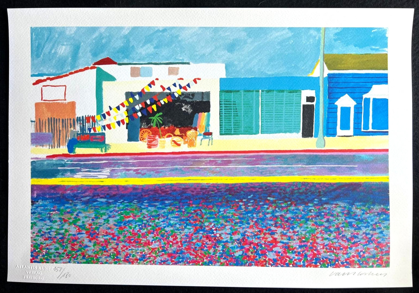David Hockney ' Santa Monica ' Lithograph Coa Signed Numbered By Hand