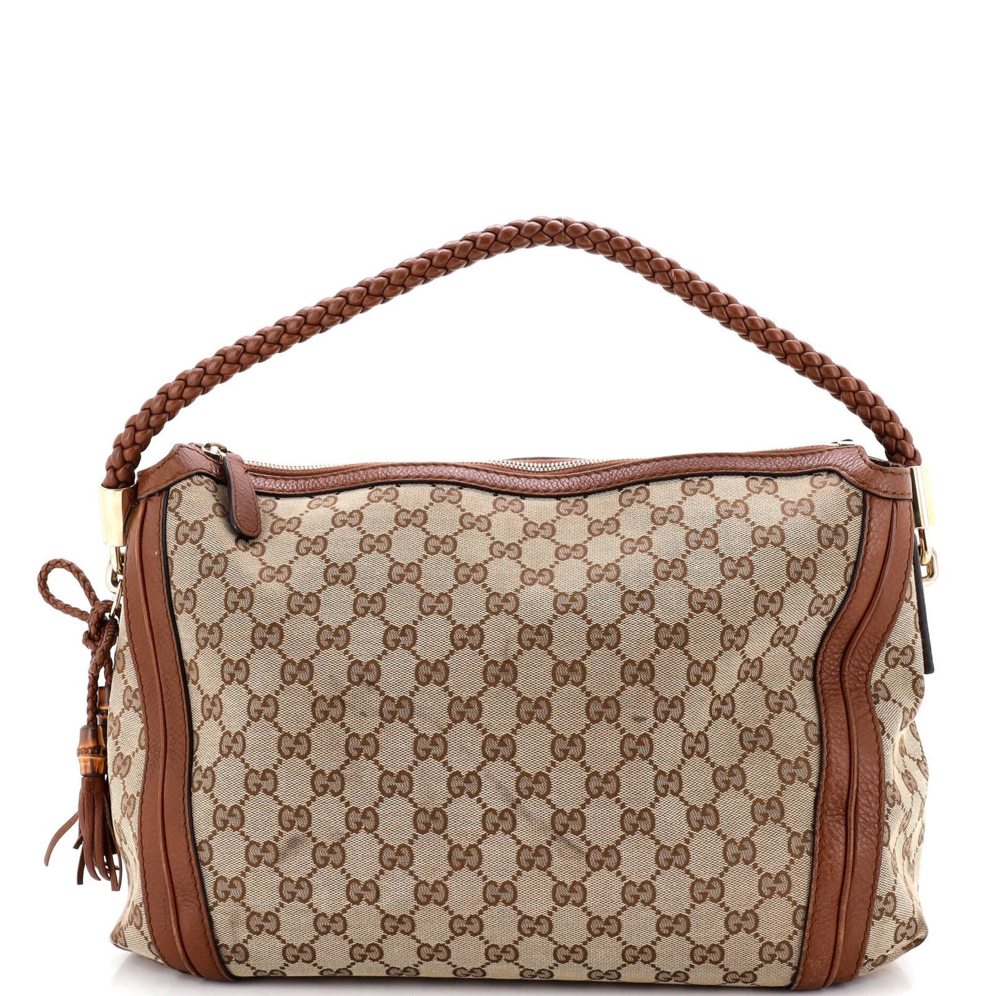 Gucci Bella Hobo Gg Canvas With Leather Medium