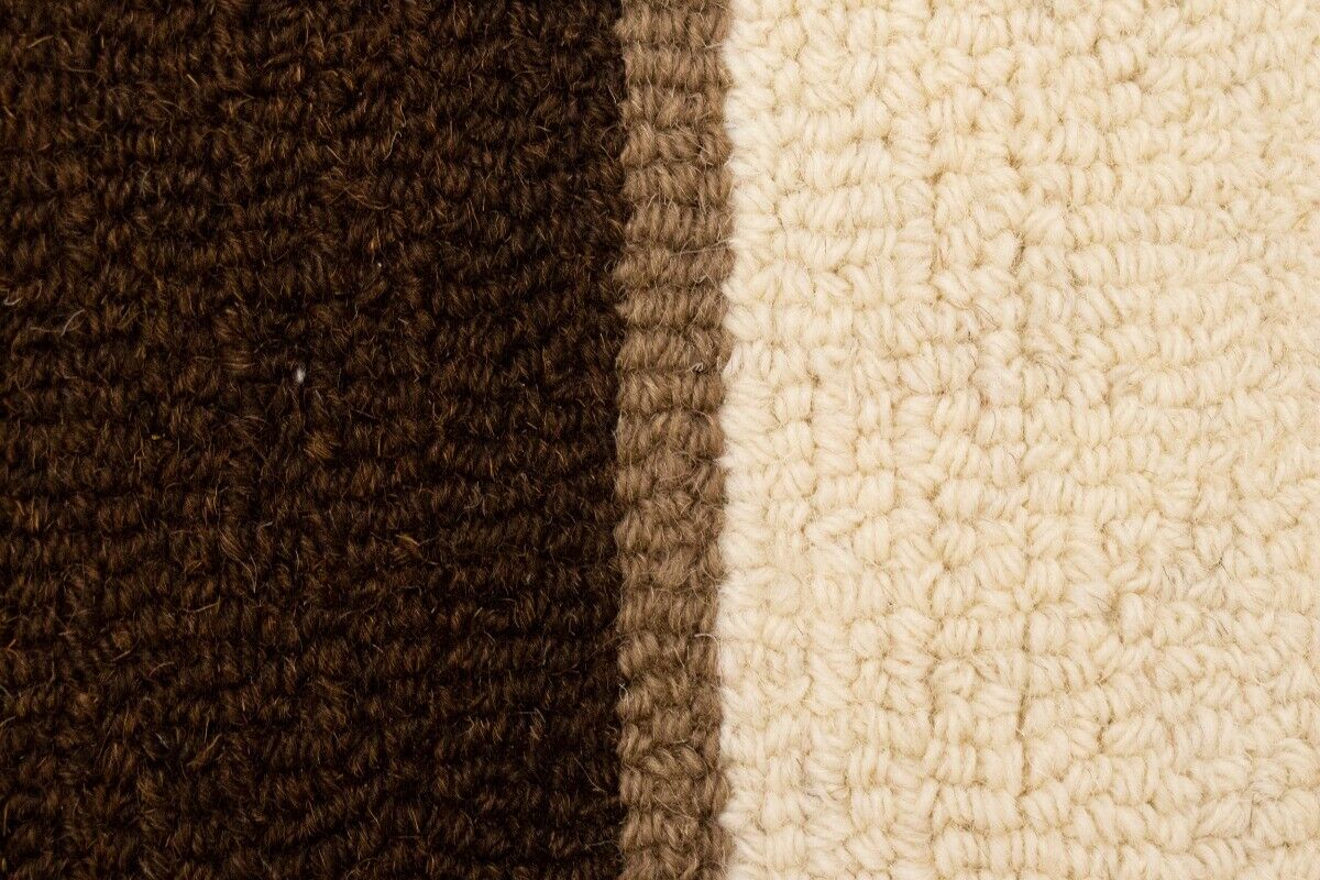 Hand-Tufted Multicolored Stripes Design Plush Rug