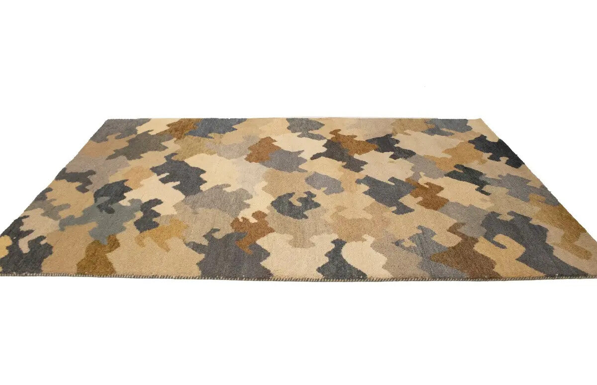Indo-Gabbeh Modern Multicolor Abstract Rug