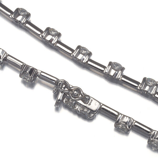 Dtc Bracelet Line Diamond 1.25Ct 18K 750 White Gold