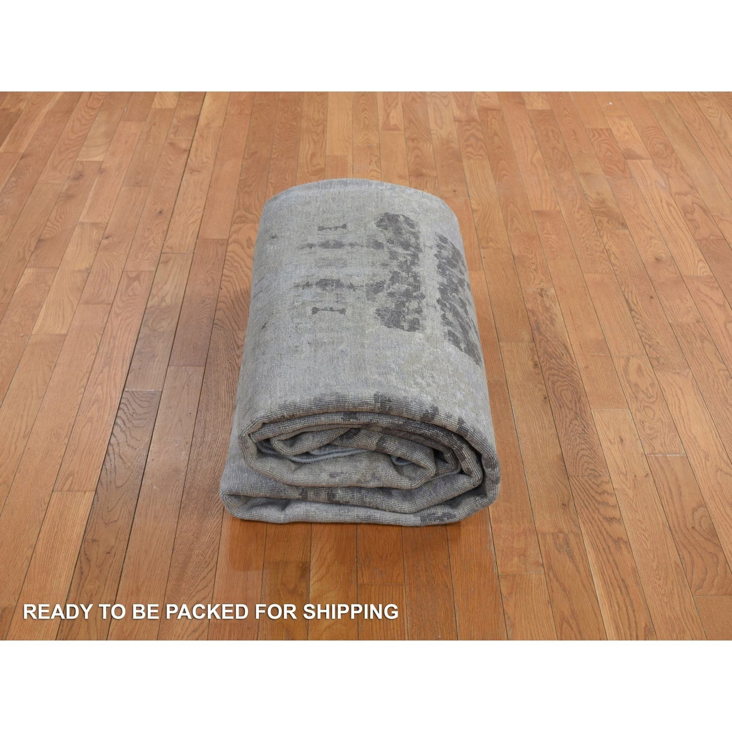 9'X11'7" Gray Modern Nepali Weave Wool And Silk Hand Knotted Rug