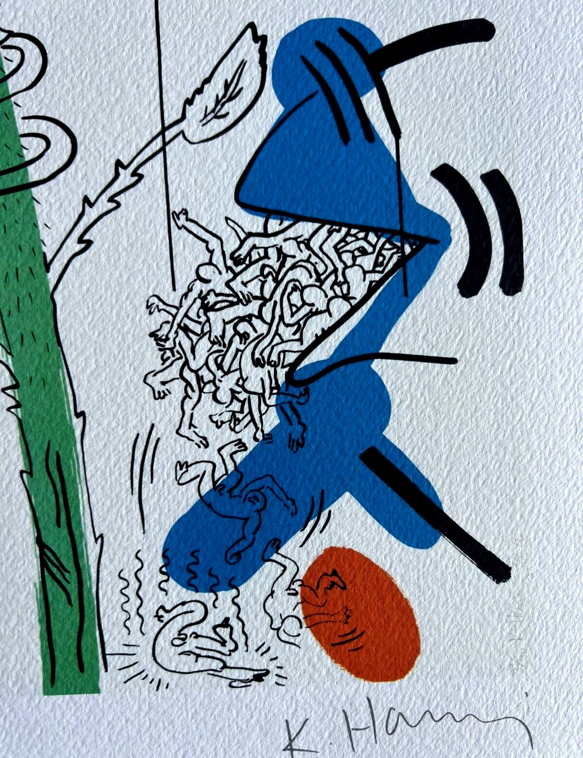 Keith Haring Lithograph Coa Signed Numbered Op